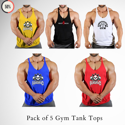 Pack of 5 Gym Wear Tank Tops