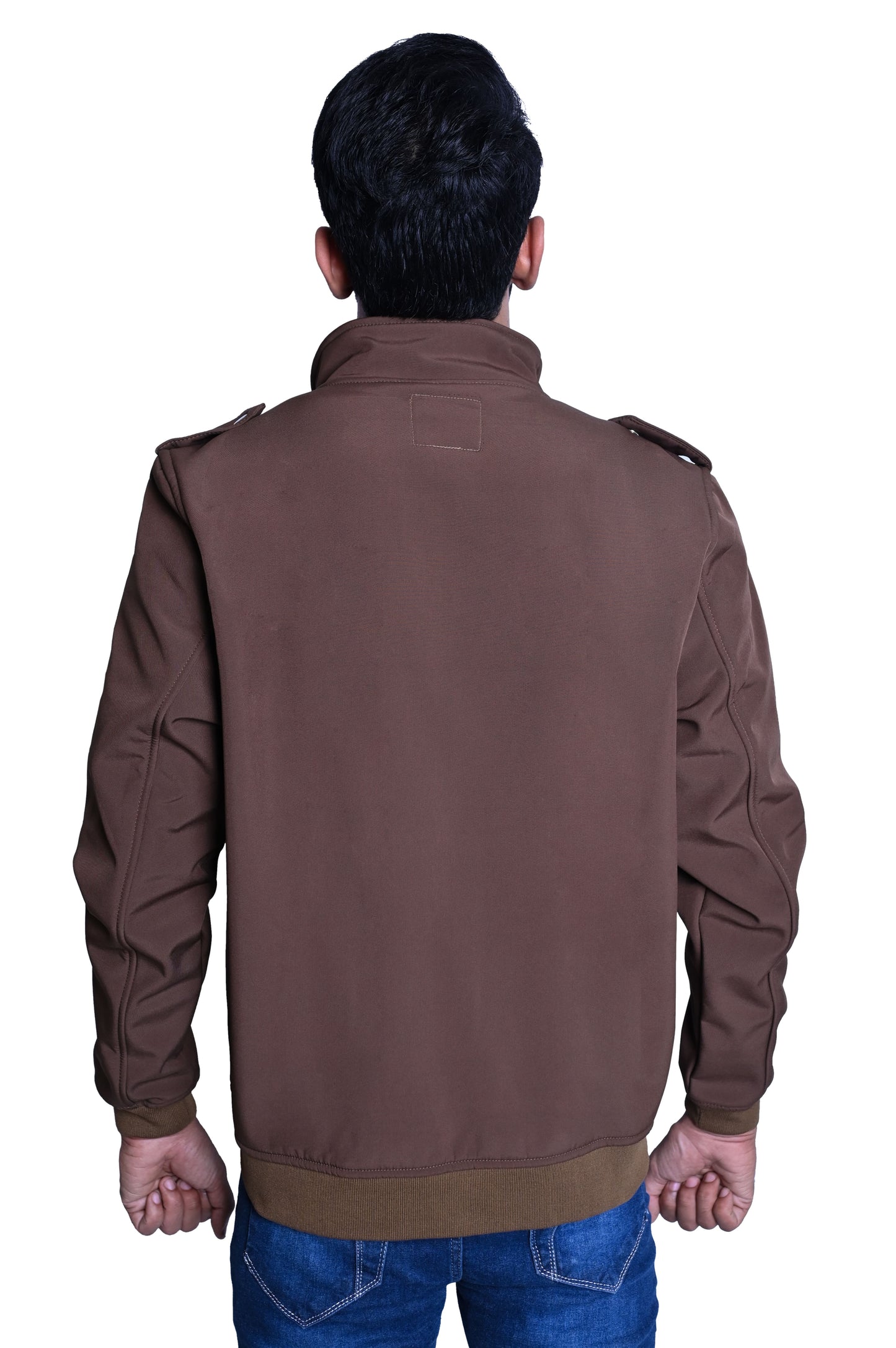 Men's Stylish Brown Jacket with Shoulder Button Flappers