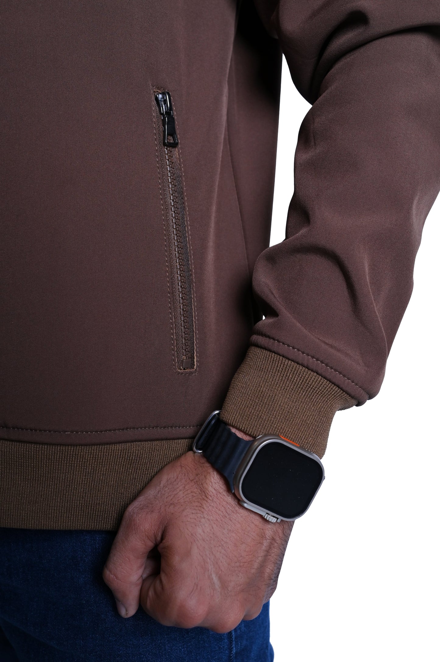 Men's Stylish Brown Jacket with Shoulder Button Flappers