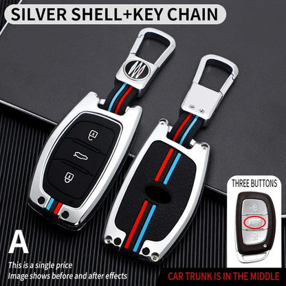 Zinc Alloy + Silicone Car Key Case Cover Fob Holder for Hyundai Tucson