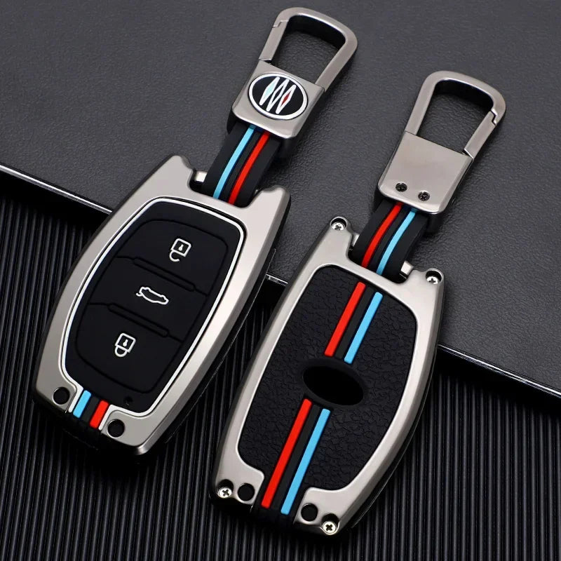 Zinc Alloy + Silicone Car Key Case Cover Fob Holder for Hyundai Tucson