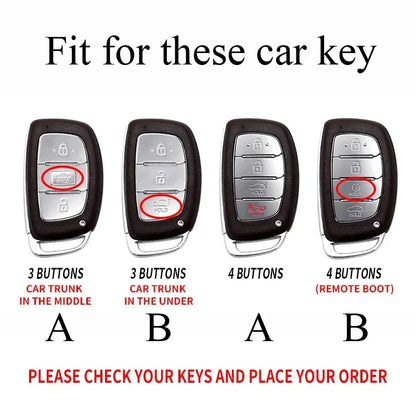 Zinc Alloy + Silicone Car Key Case Cover Fob Holder for Hyundai Tucson