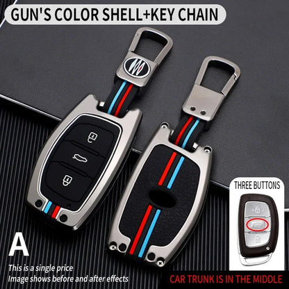 Zinc Alloy + Silicone Car Key Case Cover Fob Holder for Hyundai Tucson