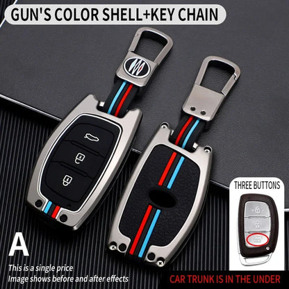 Zinc Alloy + Silicone Car Key Case Cover Fob Holder for Hyundai Tucson