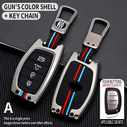 Zinc Alloy + Silicone Car Key Case Cover Fob Holder for Hyundai Tucson