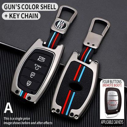 Zinc Alloy + Silicone Car Key Case Cover Fob Holder for Hyundai Tucson