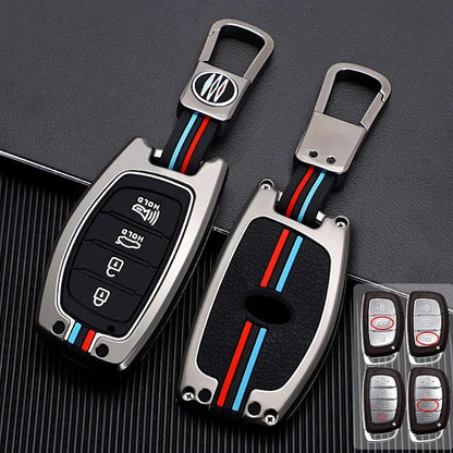 Zinc Alloy + Silicone Car Key Case Cover Fob Holder for Hyundai Tucson