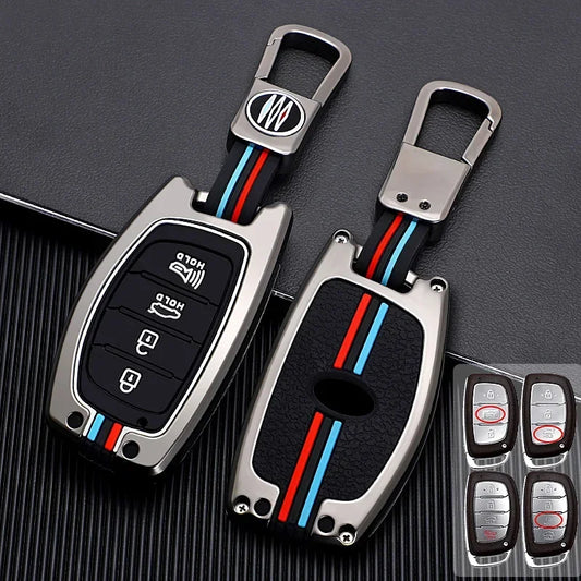Zinc Alloy + Silicone Car Key Case Cover Fob Holder for Hyundai Tucson