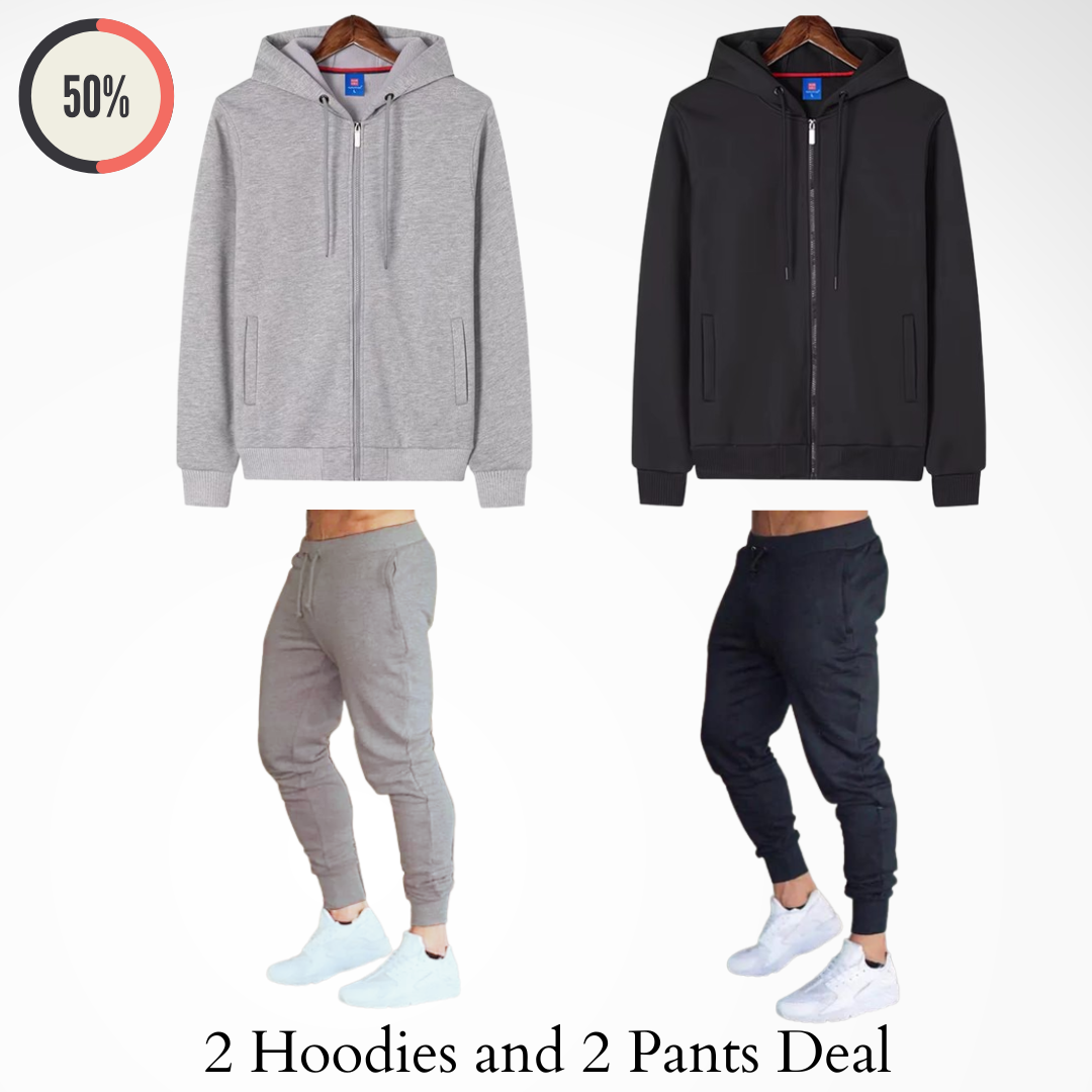 Ultimate Winter Combo: 2 Hoodies & 2 Jogger Pants